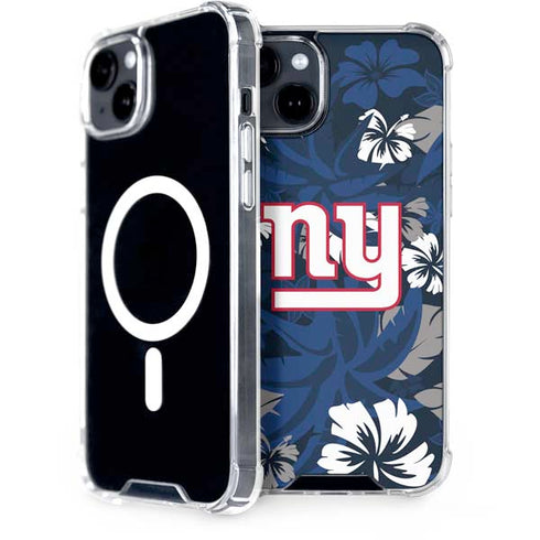 NFL New York Giants Tropical Print iPhone 15 Plus MagSafe Case
