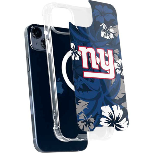 NFL New York Giants Tropical Print iPhone 15 Plus MagSafe Case