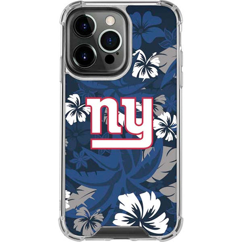 NFL New York Giants Tropical Print iPhone 15 Pro Clear Case