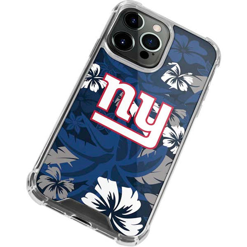 NFL New York Giants Tropical Print iPhone 15 Pro Max Clear Case