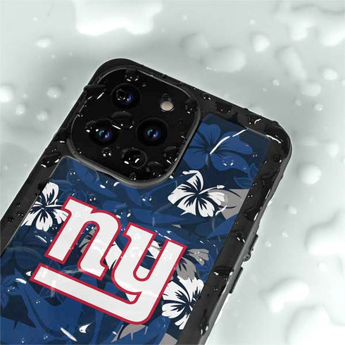 NFL New York Giants Tropical Print iPhone 14 Pro Max Waterproof Case