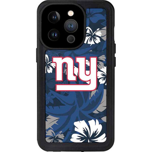 NFL New York Giants Tropical Print iPhone 14 Pro Waterproof Case
