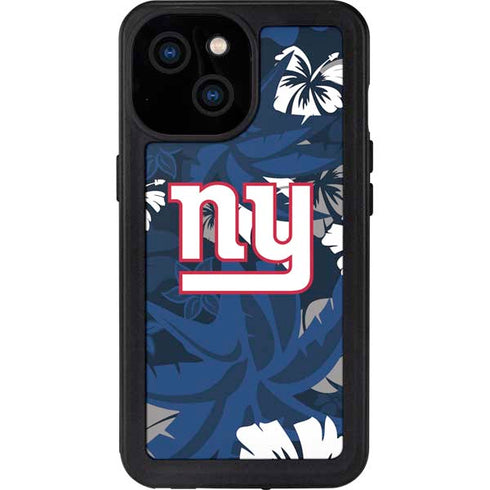 NFL New York Giants Tropical Print iPhone 15 Waterproof Case