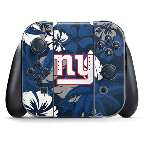 NFL New York Giants Tropical Print Nintendo Switch (2017-2021) Joy-Con Controller Skin