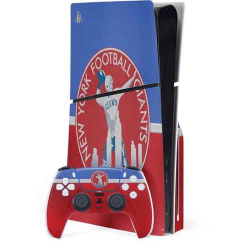 NFL New York Giants Vintage PS5 Slim Disk Bundle Skin