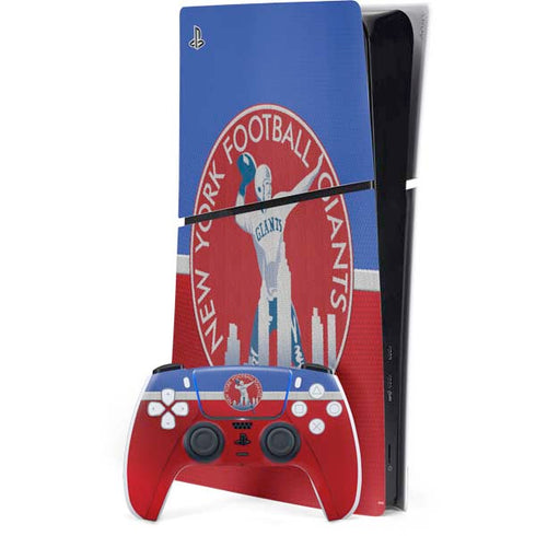 NFL New York Giants Vintage PS5 Slim Digital Edition Bundle Skin