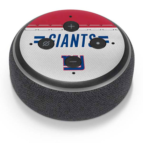 NFL New York Giants White Striped Amazon Echo Dot Skin