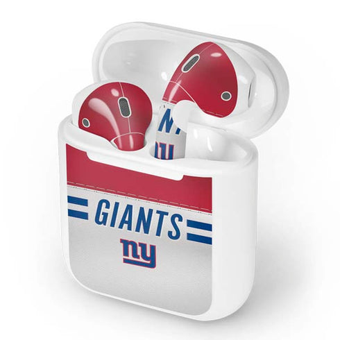 NFL New York Giants White Striped Apple AirPods Skin