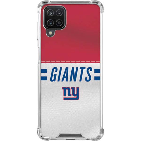 NFL New York Giants White Striped Galaxy A12 Clear Case