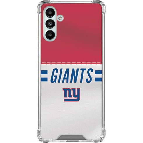 NFL New York Giants White Striped Galaxy A13 5G Clear Case