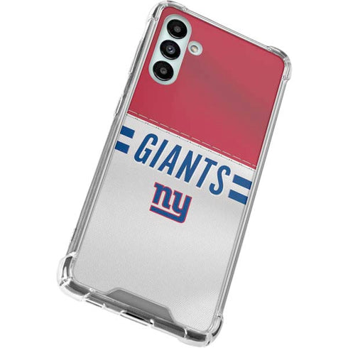 NFL New York Giants White Striped Galaxy A13 5G Clear Case