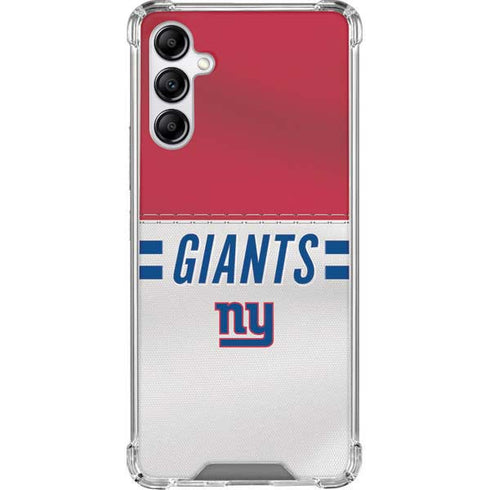 NFL New York Giants White Striped Galaxy A14 5G Clear Case