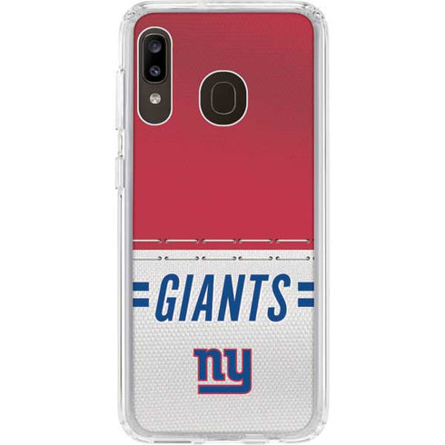 NFL New York Giants White Striped Galaxy A20 Clear Case