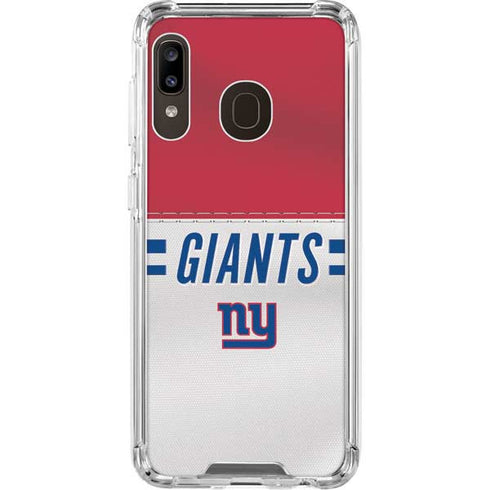 NFL New York Giants White Striped Galaxy A30 Clear Case