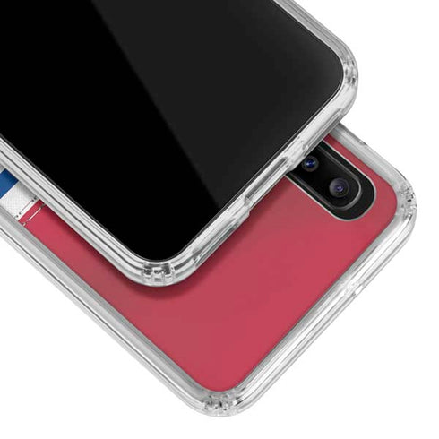 NFL New York Giants White Striped Galaxy A30 Clear Case