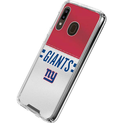 NFL New York Giants White Striped Galaxy A30 Clear Case