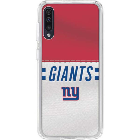 NFL New York Giants White Striped Galaxy A50 Clear Case