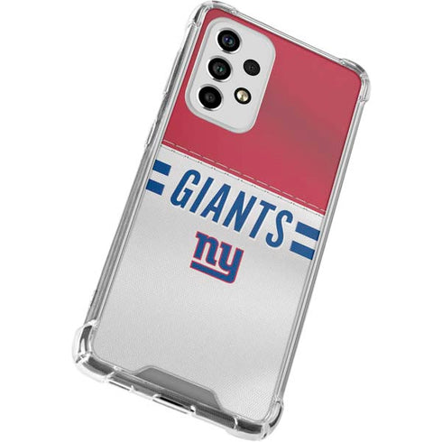 NFL New York Giants White Striped Galaxy A53 5G Clear Case