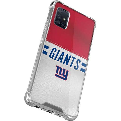 NFL New York Giants White Striped Galaxy A71 5G Clear Case