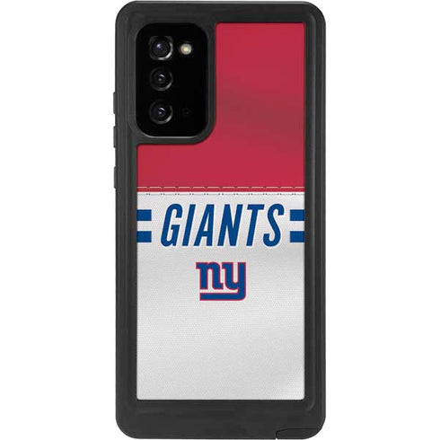 NFL New York Giants White Striped Galaxy Note20 5G Waterproof Case