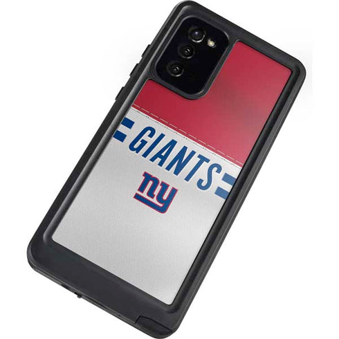 NFL New York Giants White Striped Galaxy Note20 5G Waterproof Case
