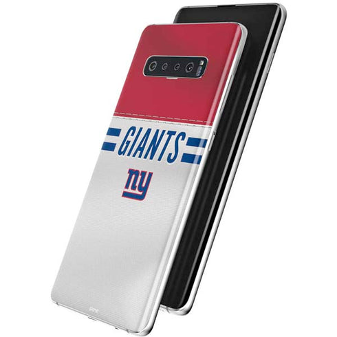 NFL New York Giants White Striped Galaxy S10 Plus Skin
