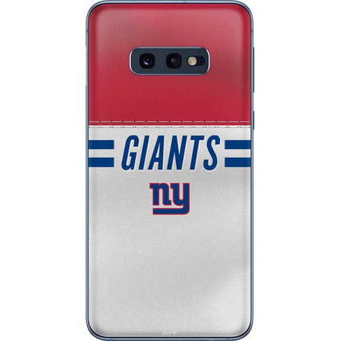 NFL New York Giants White Striped Galaxy S10e Skin
