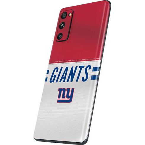 NFL New York Giants White Striped Galaxy S20 Fan Edition Skin