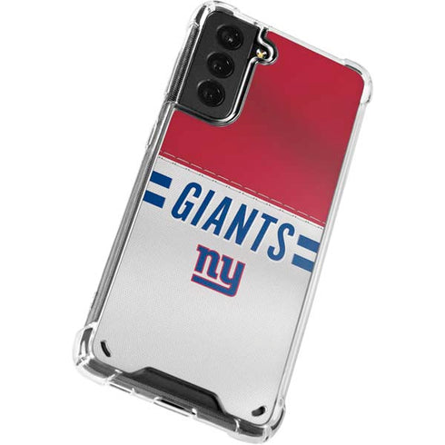 NFL New York Giants White Striped Galaxy S21 5G Clear Case