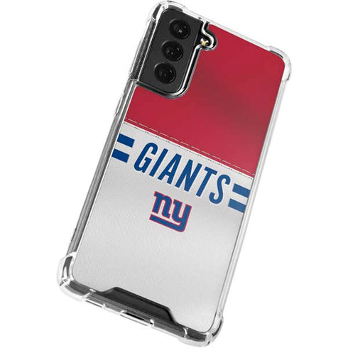 NFL New York Giants White Striped Galaxy S21 FE Clear Case
