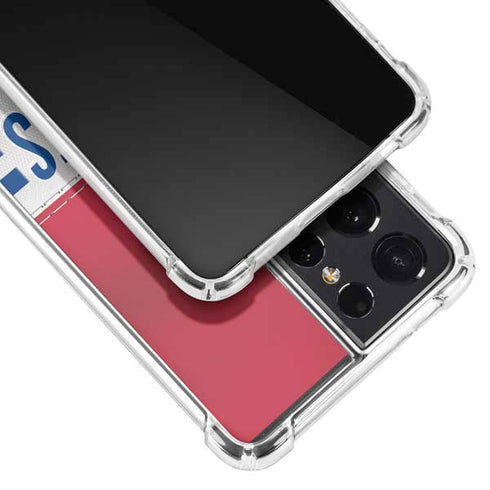 NFL New York Giants White Striped Galaxy S21 Ultra 5G Clear Case