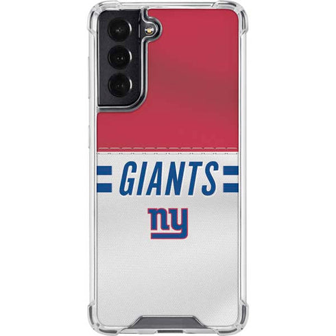 NFL New York Giants White Striped Galaxy S22 Clear Case