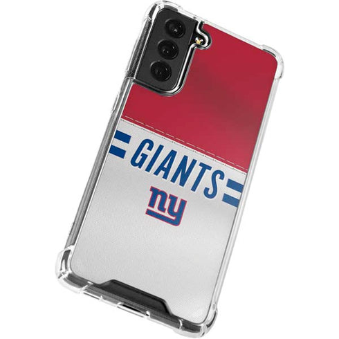 NFL New York Giants White Striped Galaxy S22 Plus Clear Case