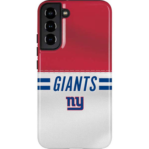 NFL New York Giants White Striped Galaxy S22 Plus Pro Case