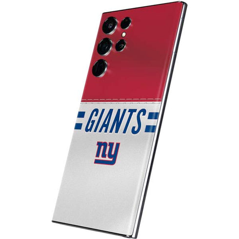 NFL New York Giants White Striped Galaxy S22 Ultra Skin