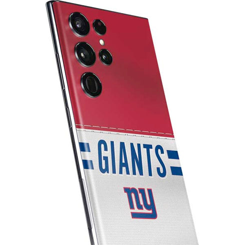 NFL New York Giants White Striped Galaxy S22 Ultra Skin