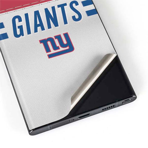 NFL New York Giants White Striped Galaxy S22 Ultra Skin