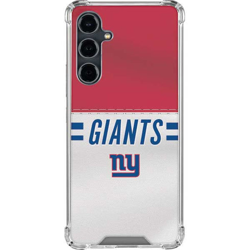 NFL New York Giants White Striped Galaxy S23 FE Clear Case