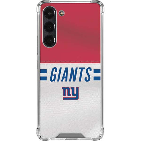 NFL New York Giants White Striped Galaxy S23 Plus Clear Case
