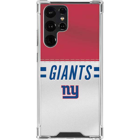 NFL New York Giants White Striped Galaxy S24 Ultra Clear Case