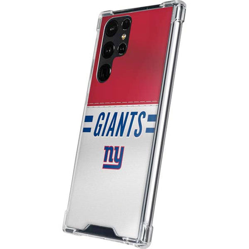 NFL New York Giants White Striped Galaxy S24 Ultra Clear Case