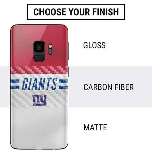 NFL New York Giants White Striped Galaxy S9 Skin