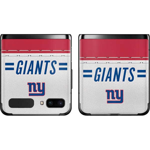 NFL New York Giants White Striped Galaxy Z Flip Skin