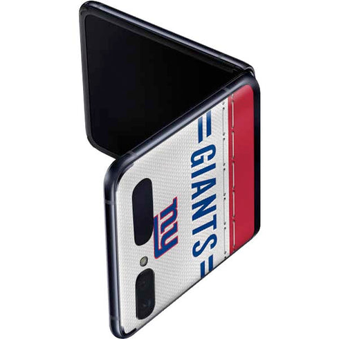 NFL New York Giants White Striped Galaxy Z Flip Skin