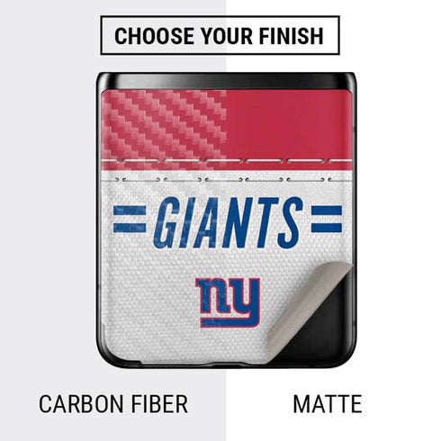 NFL New York Giants White Striped Galaxy Z Flip Skin