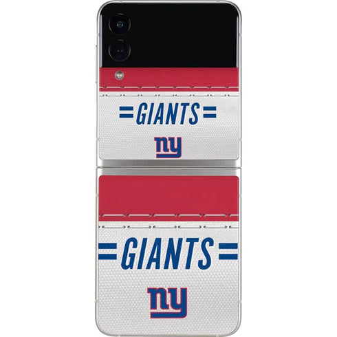NFL New York Giants White Striped Galaxy Z Flip3 5G Skin