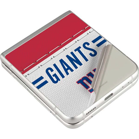 NFL New York Giants White Striped Galaxy Z Flip3 5G Skin