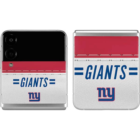 NFL New York Giants White Striped Galaxy Z Flip4 5G Skin