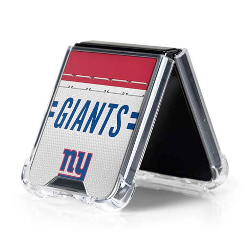 NFL New York Giants White Striped Galaxy Z Flip5 5G Clear Case