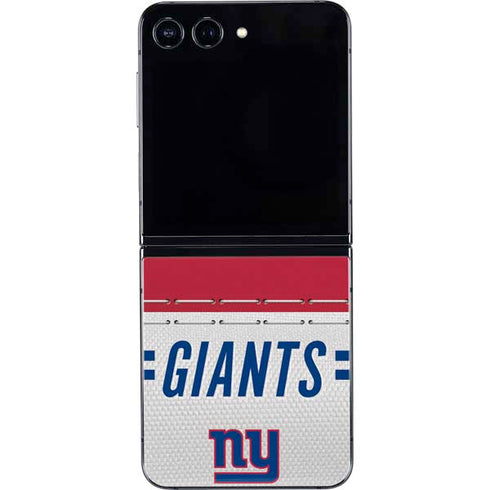NFL New York Giants White Striped Galaxy Z Flip5 5G Skin